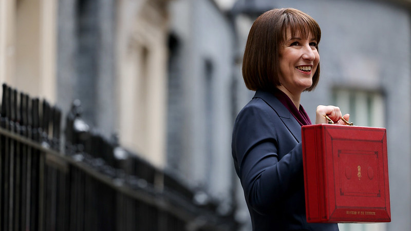 Chancellor Rachel Reeves holding budget briefcase